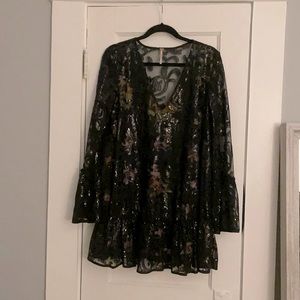 Free People sequin & lace cocktail dress